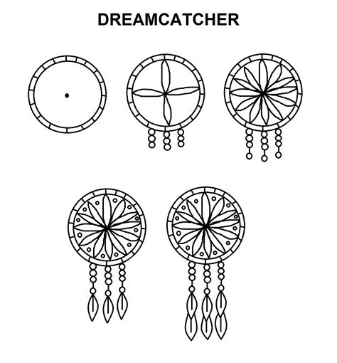 How To Draw A Dreamcatcher Easy Step By Step At Drawing Tutorials