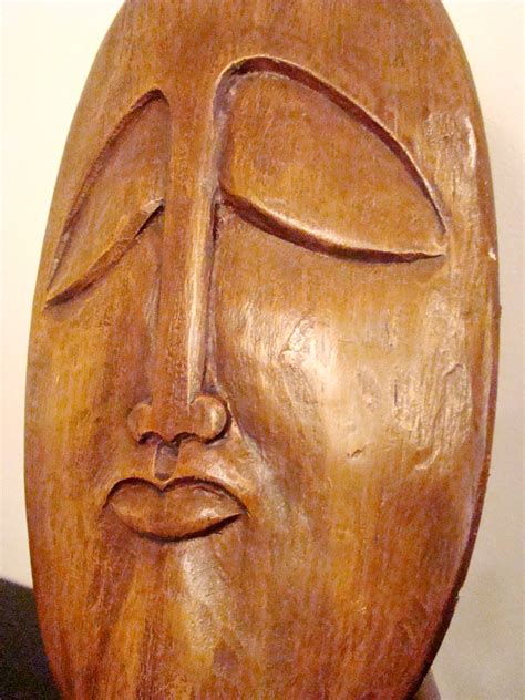 A Carved Mid Century Modern Themed Wood Sculpture Modernism