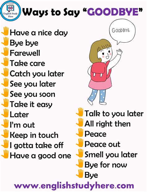 Greetings And Farewells Worksheets English Language Different Ways Saying GOODBYE In Englis