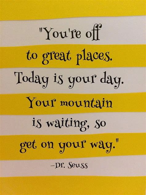 Oh The Places Youll Go Dr Seuss Wall Quote Yellow And White