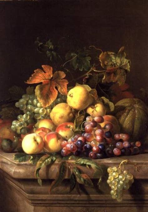 A Still Life Of Melons Grapes And Peach Jakob Bogdani Or Bogdany As