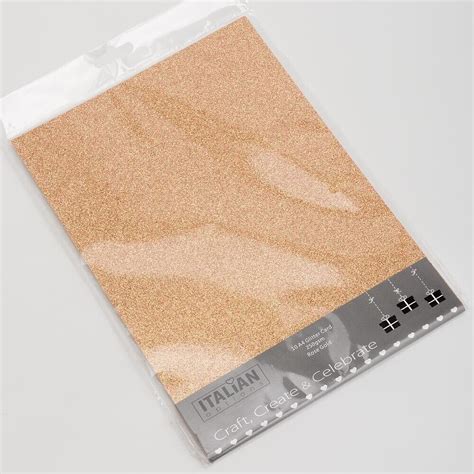 Rose Gold Glitter Card A4 Sheet Non Shed Cardstock 250gsm Card Making