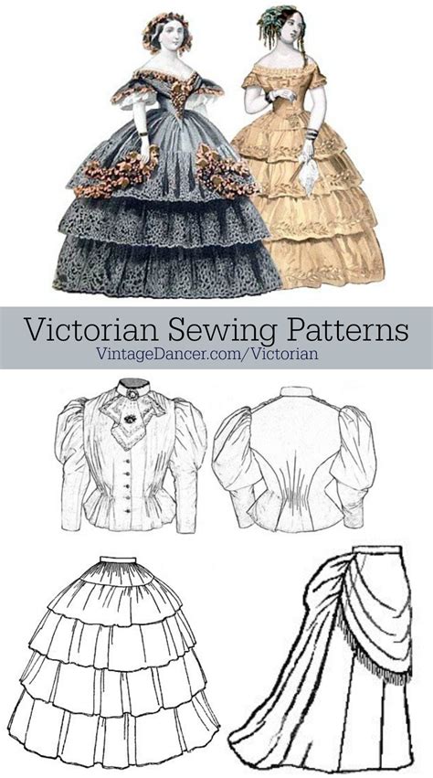 Detailed victorian age ornament banners. Victorian Sewing Patterns- Dress, Blouse, Hat, Coat, Skirts