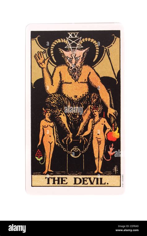 The Devil Card From A Traditional Tarot Pack Stock Photo Alamy