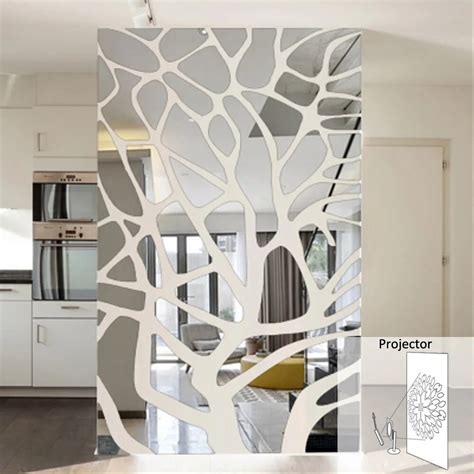 3d Large Tree Patternacrylic Mirror Wall Stickers Fashion Home