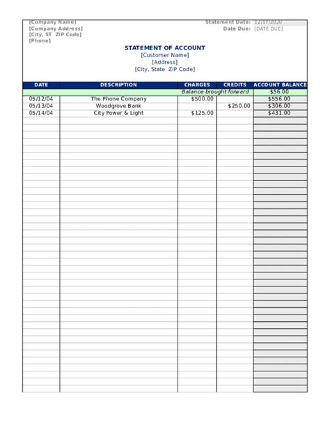 Statement Of Account Template Fill And Sign Printable Template Online