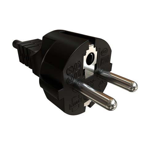Electrical Plug Type F Black 3D model | CGTrader