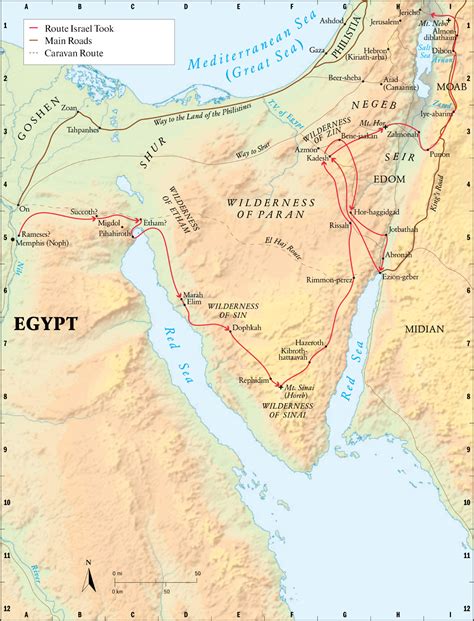 Map Of The Israelites Journey From Egypt To The Promised Land Images And Photos Finder