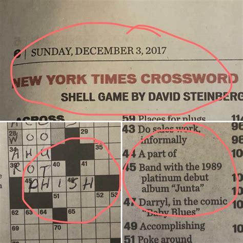 Junta in the NYT Crossword 12/3/17 : r/wildcaughtphish