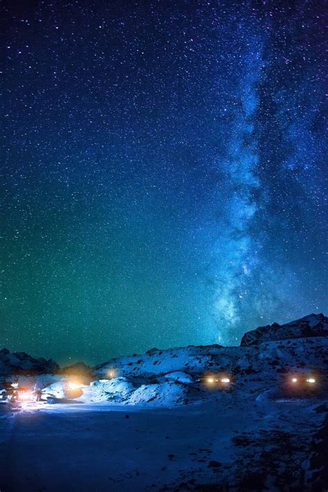 Wallpaper Landscape Night Sky Stars Milky Way