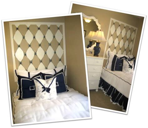 Diy Diamond Headboard Faux Tufted Headboard Off The Wall