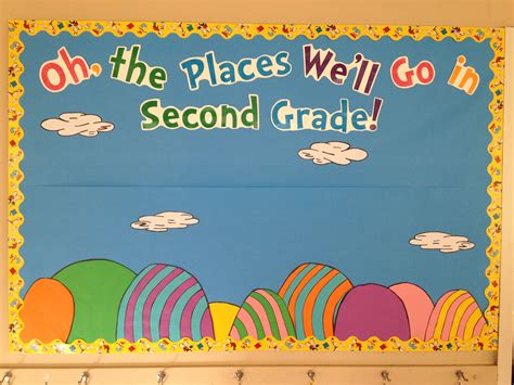 oh the places you ll go dr seuss themed welcome bulletin board for the beginning of school