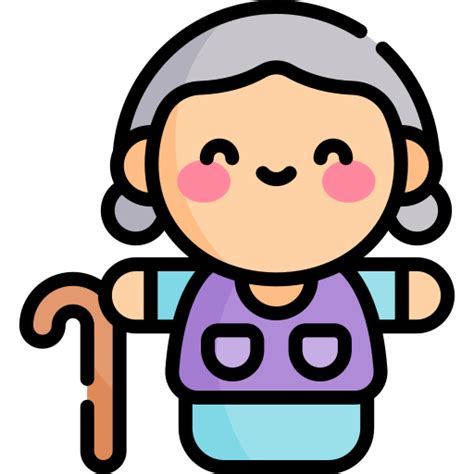 Grandma Kawaii Lineal Color Icon