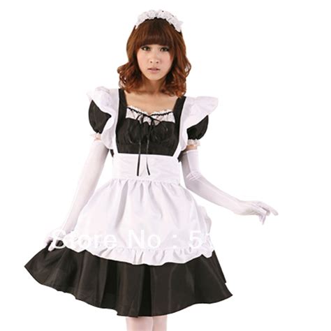 Tomsuit Classic Black And White Pretty Japanese Anime Cosplay French Apron Maid Costumes Cafe