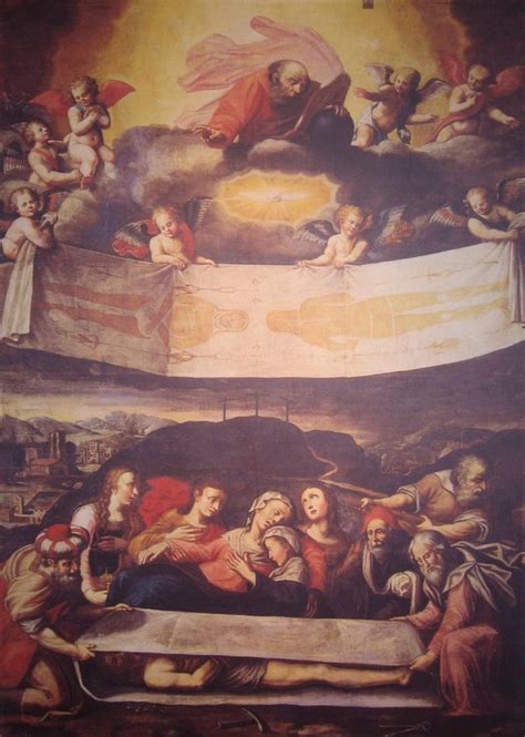 The Painting Is Very Large And Has Many People Around It