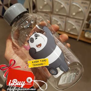 Jual Miniso Cute We Bare Bears Panpan Panda Botol Minum Kaca Ml