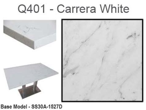 Quartz table tops are ideal for any contemporary restaurant or casual eatery. Art Marble Carrera White Quartz Tabletop with Plywood Core ...