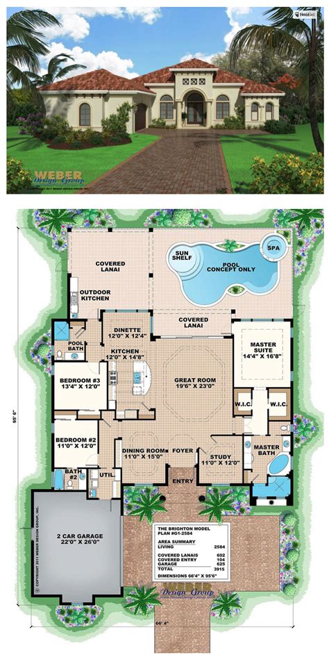 Mediterranean Style Single Story House Plans Simple Floor Plan For New