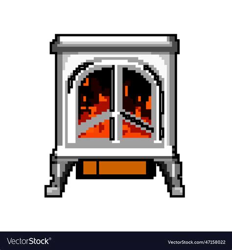 Flame Fireplace Game Pixel Art Royalty Free Vector Image