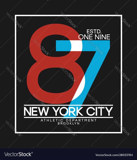 New York T Shirt Design With Number Overlay Vector Image