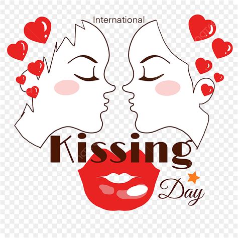 International Kissing Day Png Transparent Couple Kissing International Kissing Day Art Word