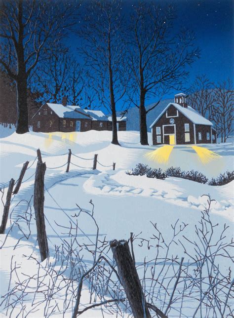 Midnight Clear By William Hays Linocut Print Artful Home