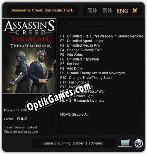 Assassins Creed Syndicate The Last Maharaja TRAINER AND CHEATS V1 0