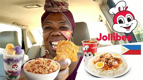 Trying Jollibee For The First Time Filipino Fast Food Review Palabok