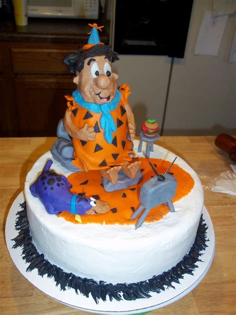 Fred Flintstone Birthday Cakefred Is Made Of Rice Krispy Treats