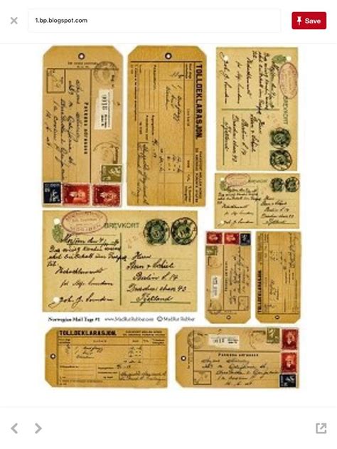 An Image Of Some Old Paper With Stamps On It And Other Items In The