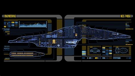 HD Wallpaper USS Defiant Blueprint Illustration Star Trek LCARS Technology Wallpaper Flare