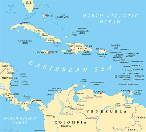 Map Of The Caribbean Sea World Map