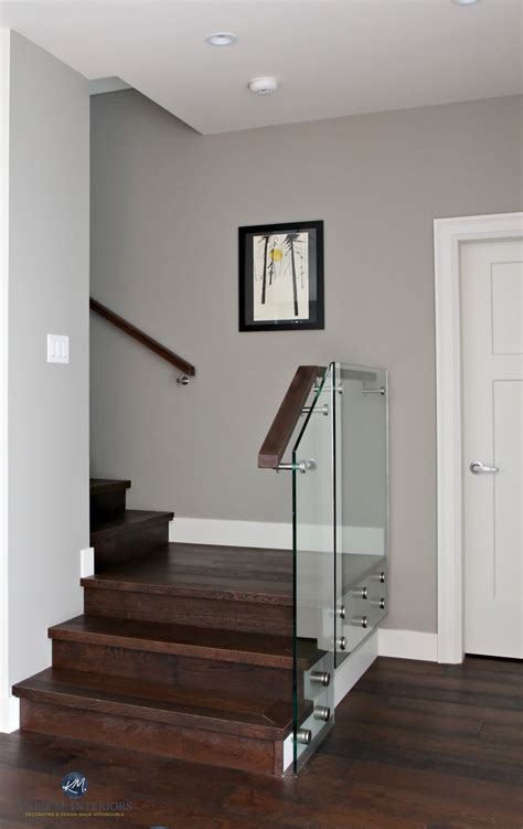 Get design inspiration for painting projects. Sherwin Williams Dorian Gray in contemporary stairwell ...
