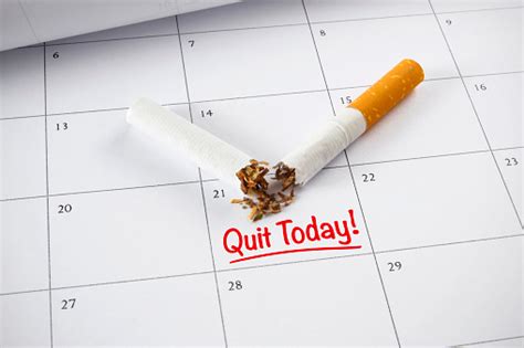 Quit Smoking Concept With Monthly Calendar Stock Photo Download Image