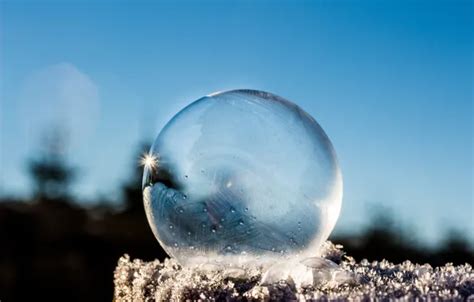 Обои Ice Sky Photography Winter Snow Macro Bokeh Reflection