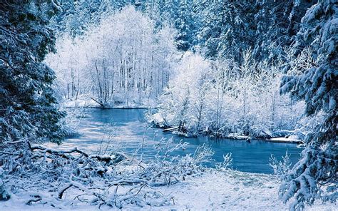 Landscape Winter Nature Rivers Trees Snow Hd Wallpaper Pxfuel