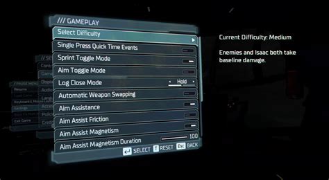 Dead Space Gameplay Settings For Pc An Official Ea Site