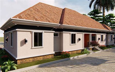 Nigerian House Plan Bedroom Semi Detached Apartment