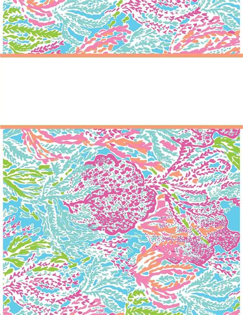 Free Preppy Lilly Pulitzer Binder Covers Printables For School Artofit