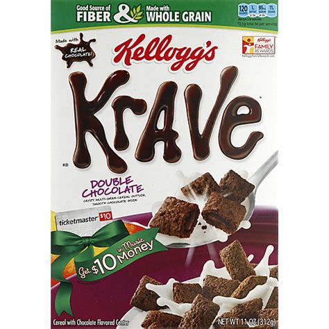 Kellogg’s Krave Breakfast Cereal Double Chocolate Good Source Of Fiber 11 Oz Box Tony S