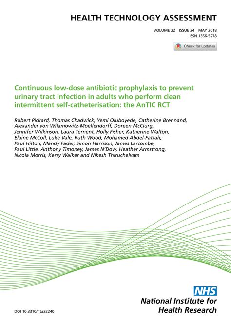Pdf Continuous Low Dose Antibiotic Prophylaxis To Prevent Urinary
