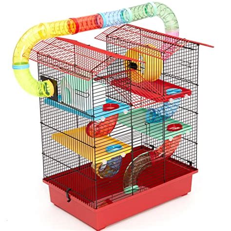 3 Tier Large Hamster Cage With Slide Hamster Tubes Tunnel Hamster Wheel