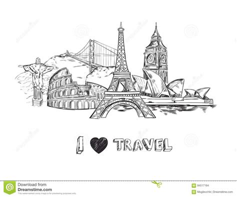 Travel Poster To Russia. Landmarks Silhouettes. Vector Illustration. Royalty-Free Cartoon ...
