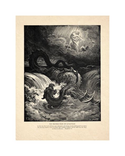 Destrucción De Leviatán De Gustave Dore Arte Religioso Etsy España
