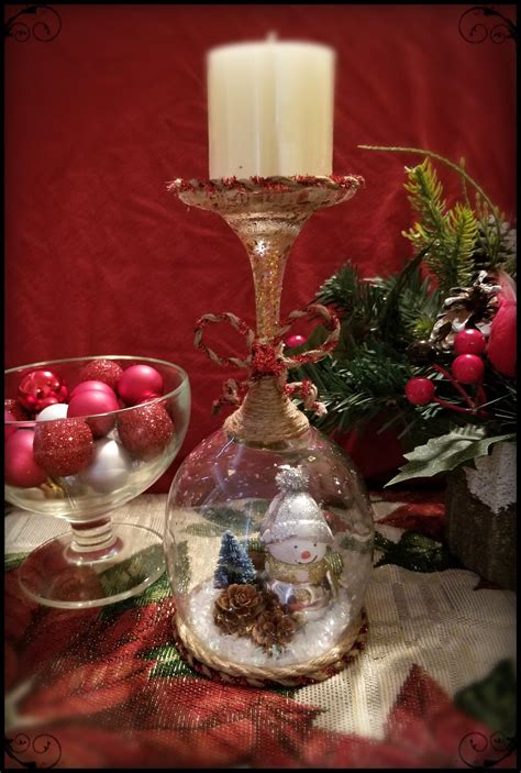 Holiday Woods Wine Glass Candel Holder Christmas Wine Glasses Diy