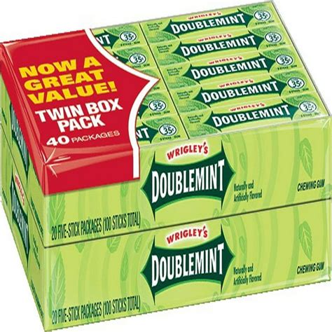 Wrigleys Doublemint Gum 5 Ct 40 Pks