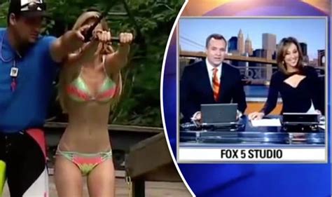 News Anchor Gets Very Excited When Reporter Strips Down To Bikini
