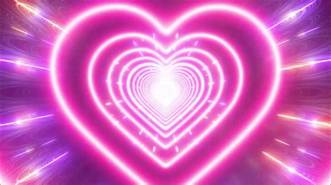 Neon Love Heart Tunnel Fast Motion Tiktok Trend Romantic Particles