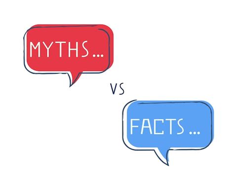 premium vector myths vs facts red and blue infographic icon