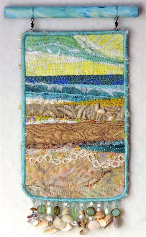Beach Series 116 By Eileen Williams Original Fiber Art Quilted Beach